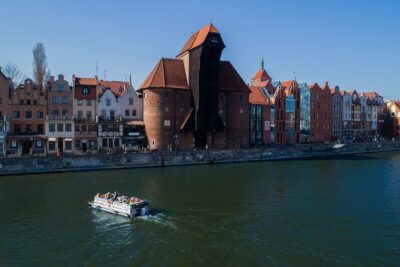 Cruises on the Motlawa River by a luxury catamaran – Gdańsk from the water side