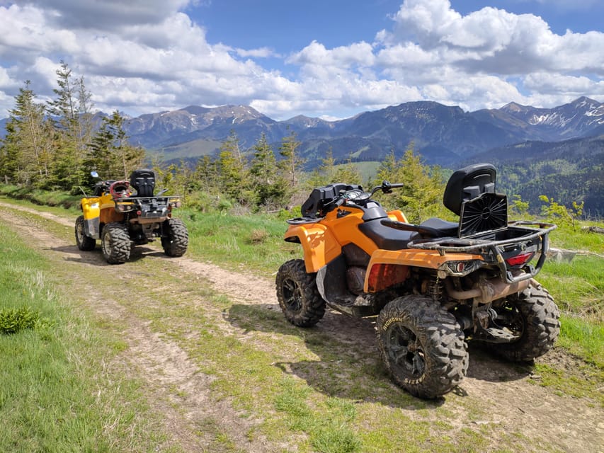 From Krakow: ATV/Snowmobile Ride, Shooting & Hot Springs - Can-Am quads on rough mountain tracks