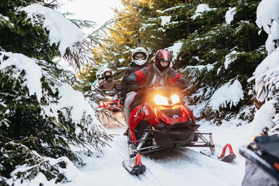 From Krakow: Snowmobile Adventure with Thermal Pools Visit - Getting ready for the snowmobile ride