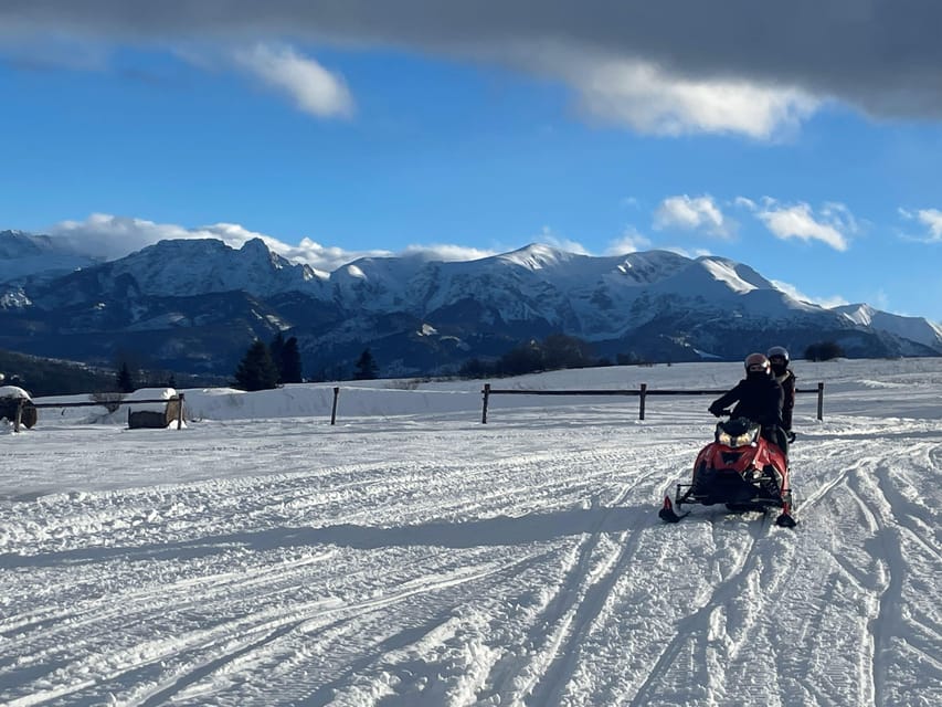 From Krakow: Zakopane Snowmobile NIGHT Ride, Bonfire, - One hour on snowy Tatra trails