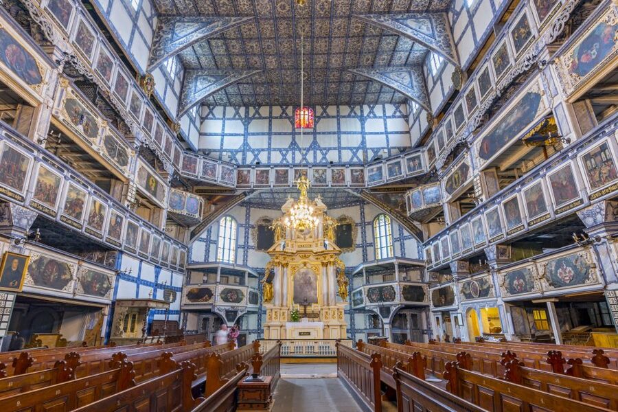 From Wroclaw: Peace Churches in Swidnica and Jawor - Entering Świdnica’s vast timber church