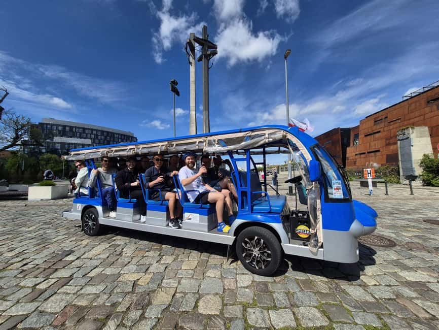 Gdansk:Private Beer City Tour Sightseeing By Golf Cart - The railway station, mills, and market buildings