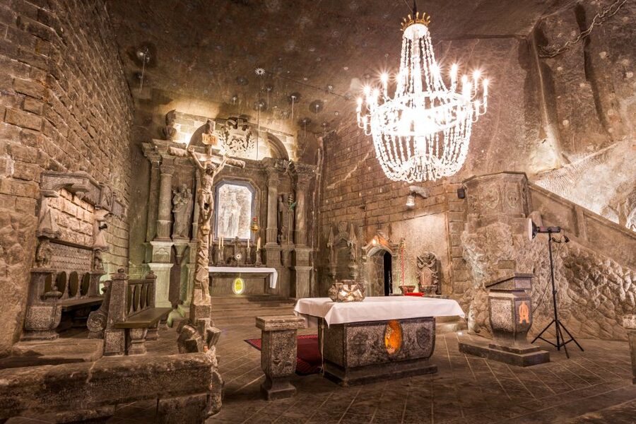 Unesco List; Wieliczka Salt Mine Half-Day Tour from Kraków - St. Kinga’s Chapel, carved from salt