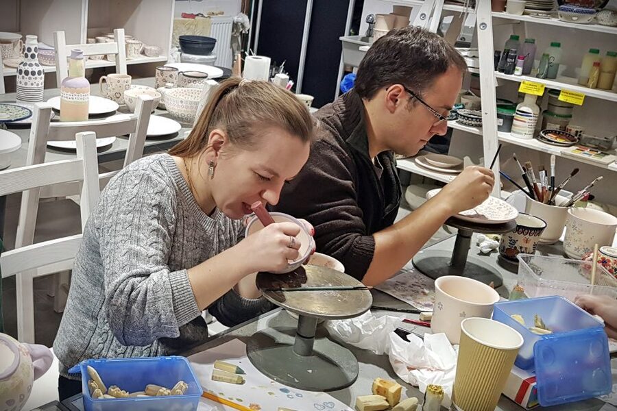 Warsaw: Pottery Decorating Ceramic Workshop - Decorating with stamps, brushes, and composition